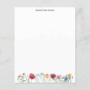 Anstrichene Aquarellfarben-Wildblume Schreibpapier Flyer