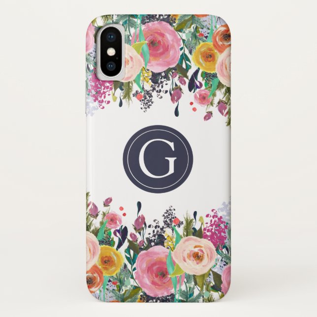 Anstrichene Bläschen Personalisiert Initial iPhone Case-Mate iPhone Hülle (Rückseite)