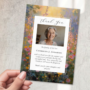 Anstrichene Blume Beileid Foto Beerdigung Dankeskarte