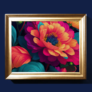 Anstrichene Blume Fett 4:3 Poster