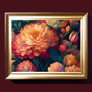 Anstrichene Blume Fett 4:3 Poster