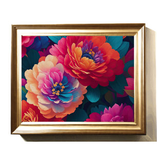 Anstrichene Blume Fett 4:3 Poster