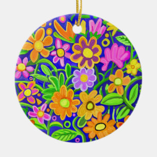 Anstrichene Blume Keramik Ornament