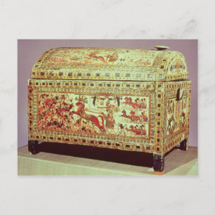 Anstrichene Brust mit König auf Wagen Postkarte