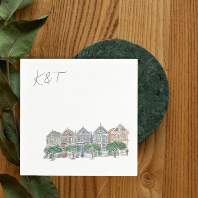 Anstrichene Damen, San Francisco Hochzeitscocktail Serviette (Von Creator hochgeladen)