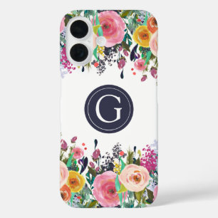 Anstrichene Floral Monogram iPhone Case