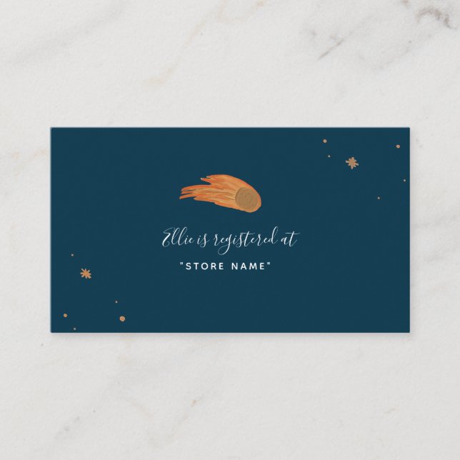 Anstrichene Gold Stars Baby Shower Registry Beilag Begleitkarte (Vorderseite)