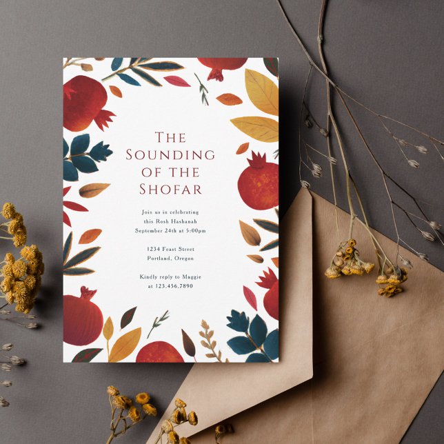 Anstrichene Granatäpfel Rosh Hashanah Einladung (Von Creator hochgeladen)