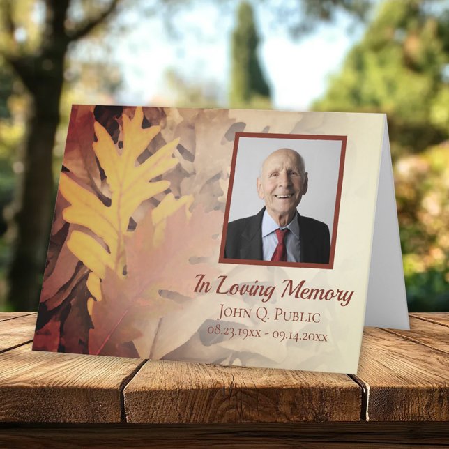 Anstrichene Herbstlaub Beerdigungsdenkmal-Beileid Dankeskarte (Von Creator hochgeladen)