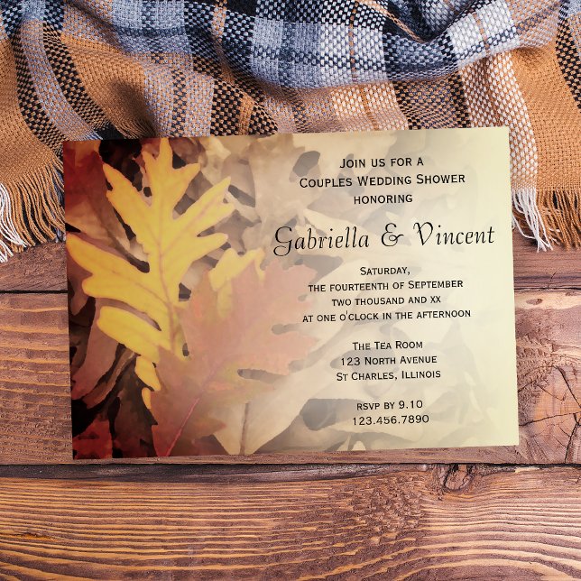 Anstrichene Herbstlaube Paare Polterabend Einladung (Fall in love with this Autumn Couples Wedding Shower Invitation)