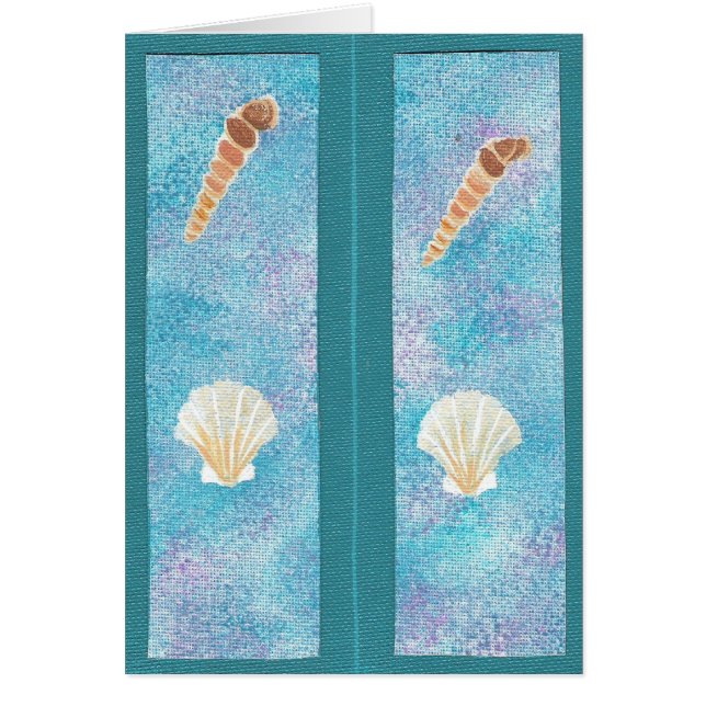 Anstrichene Muscheln auf Lesezeichen-Karten (Vorne)