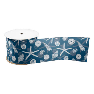 Anstrichene Muscheln und Starfish Satinband
