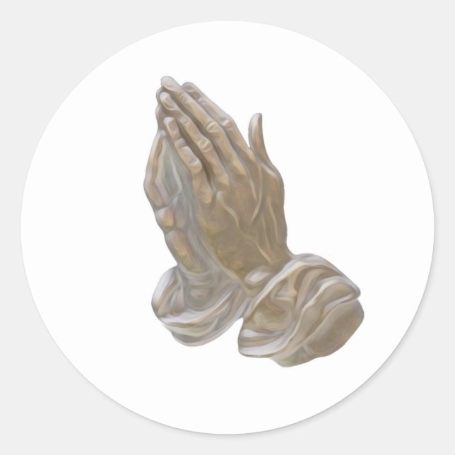 Anstrichene Praying Hands Runder Aufkleber (Vorderseite)