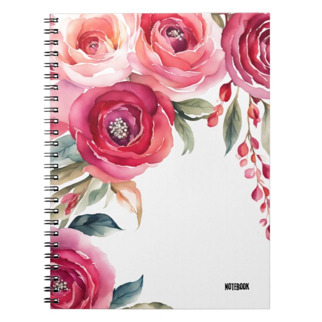 Anstrichene Rose | Notebook-Journal Notizblock (Vorderseite)