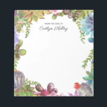 Anstrichene Sukkulente aus dem Schreibtisch, Perso Notizblock<br><div class="desc">Dieses schöne Notizblock verfügt über Aquarellbilder in den Farbtönen Grüntöne,  Pfeffer und Pink und Ihre Personalisierung. Fügen Sie den Text mithilfe des Vorlagenformulars hinzu.</div>