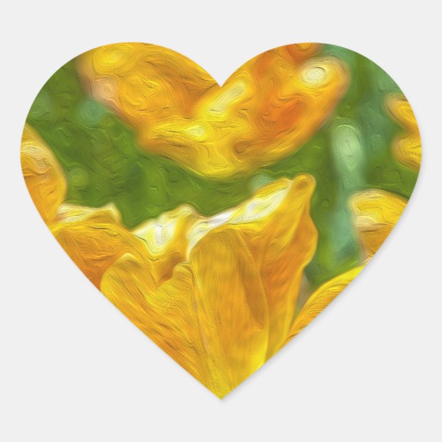Anstrichene Tulips Herz-Aufkleber (Vorderseite)