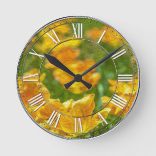 Anstrichene Tulips Runde Wanduhr
