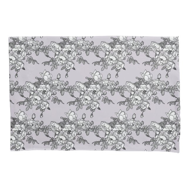 Anstrichene weiße Rosen auf Pulverfarbe Rosa Kissenbezug (Vorderseite)