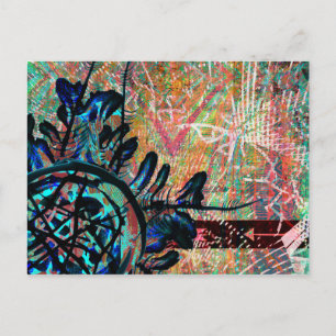 Anstrichfarbene Blume Boho Südwest Arrow Muster Postkarte