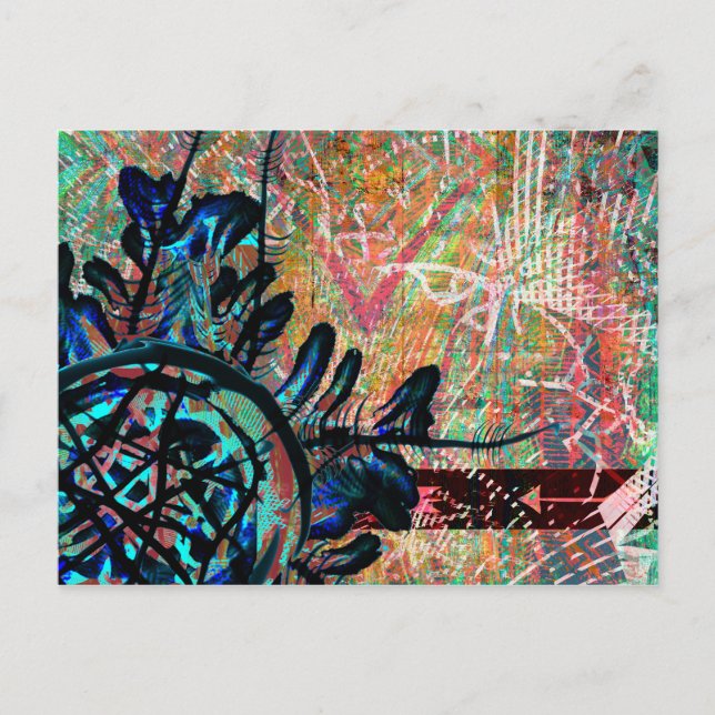 Anstrichfarbene Blume Boho Südwest Arrow Muster Postkarte (Vorderseite)