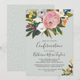 Anstrichfarbene florale Bestätigung Einladung
