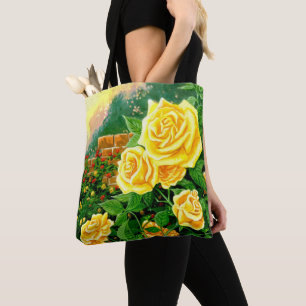 Anstrichfarbene Klettergelbe Rosen Tote Tasche
