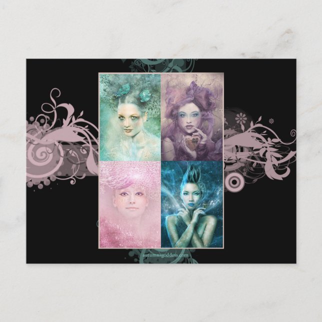 Anstrichfarbene Ladys Postcard Postkarte (Vorderseite)