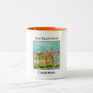 Anstrichfarbene Ladys, San Francisco Kalifornien Zweifarbige Tasse