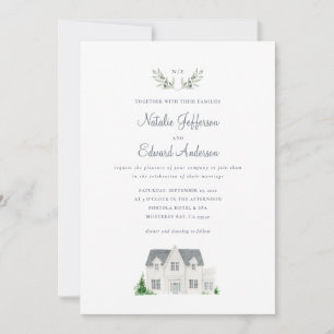 Anstrichfarbener Olivenzweig + Landsitz