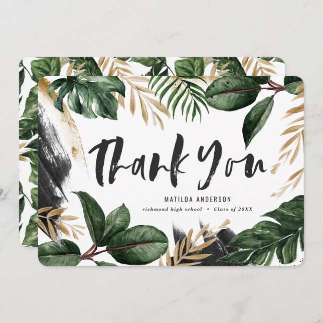 Anstrichter tropischer Abschluss dank Karte (Vorne/Hinten)