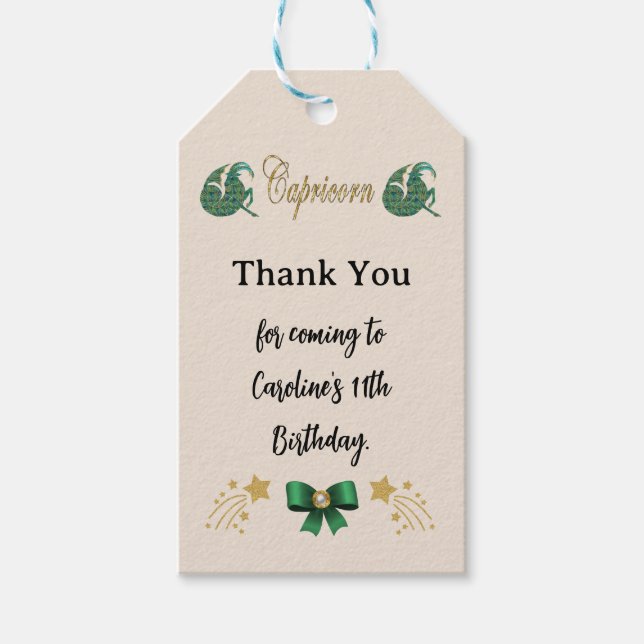 Anstrichter Zodiac Sign Glitzer Capricorn Geburtst Geschenkanhänger (Vorderseite)