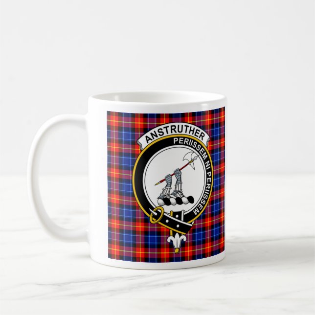 Anstruther Clan Abzeichen Kaffee Tasse - Größe 11o (Links)