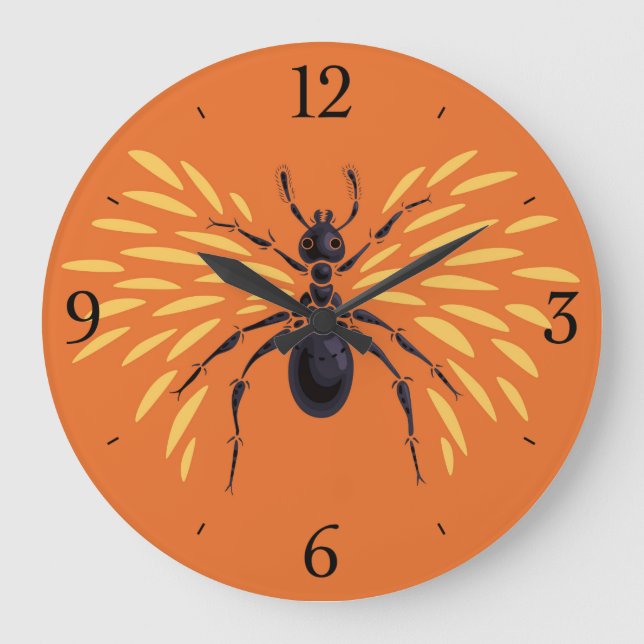 Ant Art Insect Lover Fiery Orange Entomology Große Wanduhr (Vorderseite)