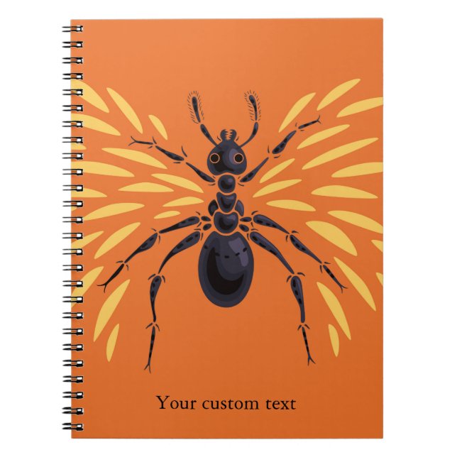 Ant Art Insect Lover Fiery Orange Entomology Notizblock (Vorderseite)