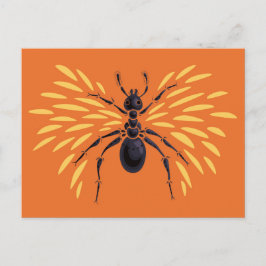 Ant Art Insect Lover Fiery Orange Entomology Postkarte