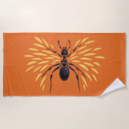 Ant Art Insect Lover Fiery Orange Entomology Strandtuch