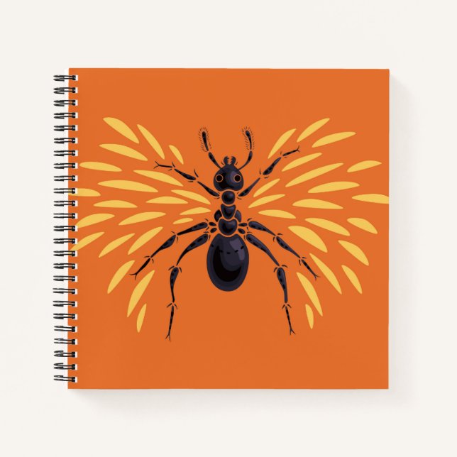 Ant Art Insect Lover Orange Entomology Bugs Notizbuch (Vorderseite)