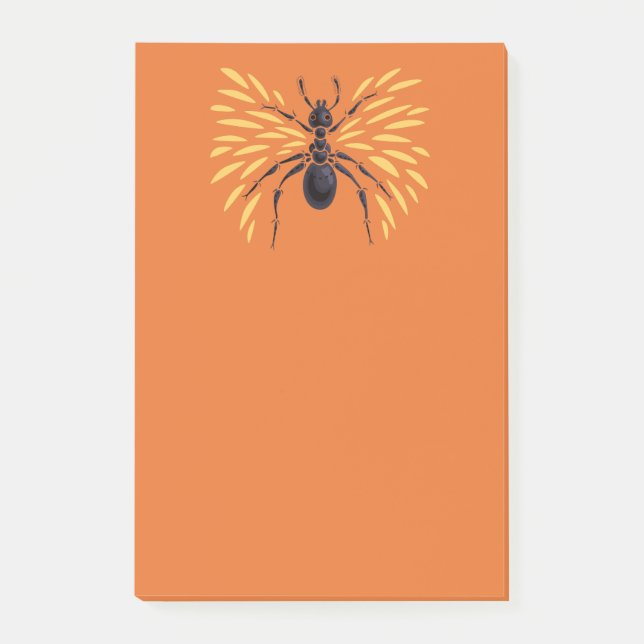 Ant Art Insect Lover Orange Entomology Bugs Post-it Klebezettel (Vorderseite)