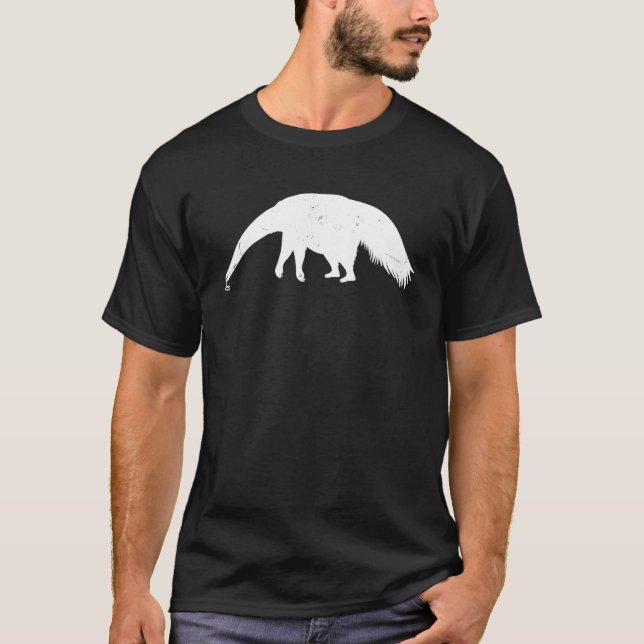 Ant Bear Silhouette Retro Rainforest Zoo T-Shirt (Vorderseite)