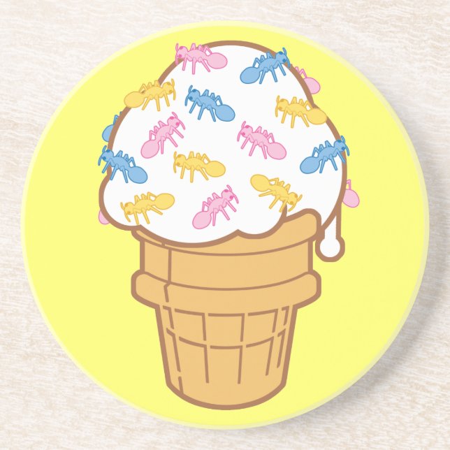 Ant Ice Cream Sandstein Untersetzer (Vorne)