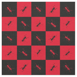 Ant-Kontrollerboard, rote und schwarze Quadrate Stoff