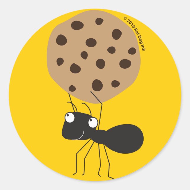 Ant mit Cookie-Aufklebern Runder Aufkleber (Vorderseite)