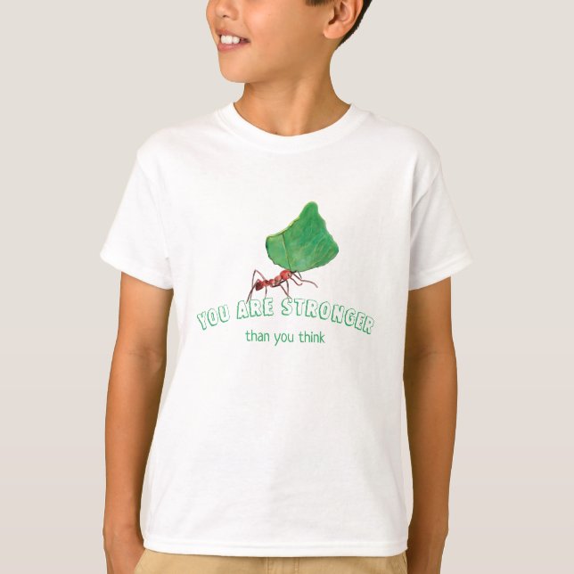 Ant mit einem großen Blatt T-Shirt (Vorderseite)