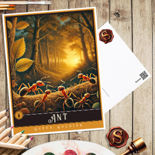 Ant   Niedliche Vintage Tierpostkarte Postkarte