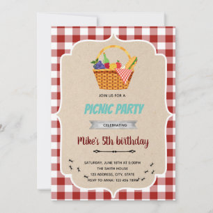 Ant picknick Geburtstagseinladung Dankeskarte