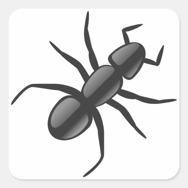 Ant Quadratischer Aufkleber (Vorderseite)