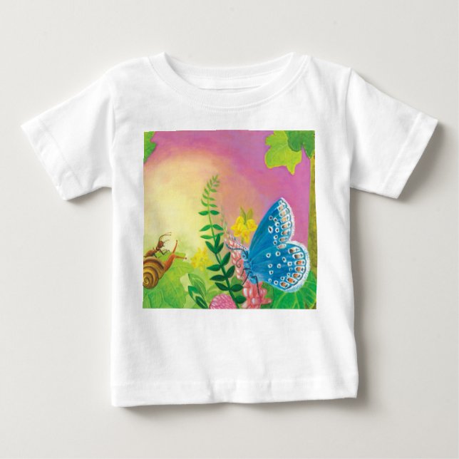 Ant, Schnecke und Chapman-Blauer Schmetterling Baby T-shirt (Vorderseite)