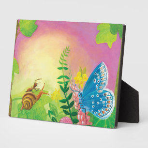 Ant, Schnecke und Chapman-Blauer Schmetterling Fotoplatte