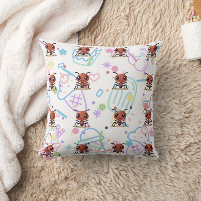 Ant Sweet Pastel Color Print Kissen (Decke)