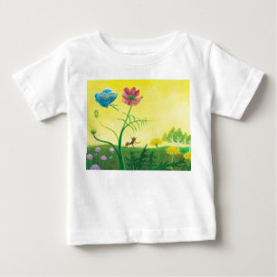 Ant und Schmetterling auf der Wiese der Wildblume Baby T-shirt